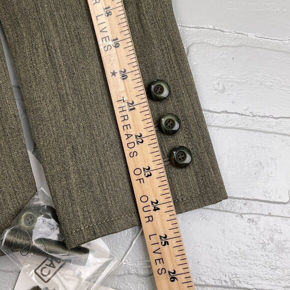 Carlise Suit Women Jacket 4/Pants 8 Green Bronze Zipper 2pc Wool Silk NWT VTG - Picture 11 of 16